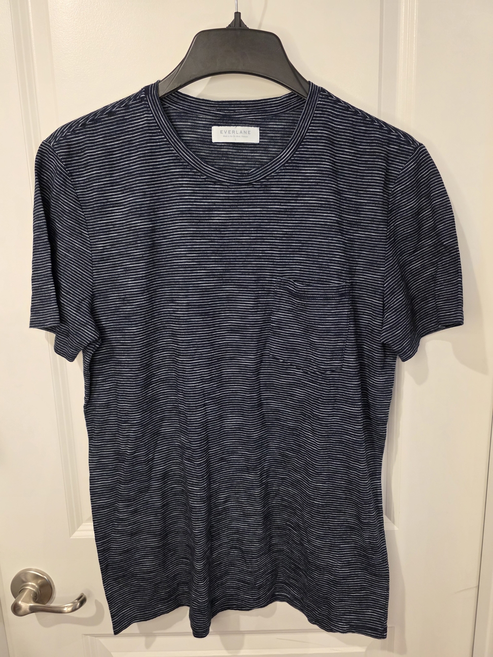 Everlane Men's Striped Slub Pocket Tee